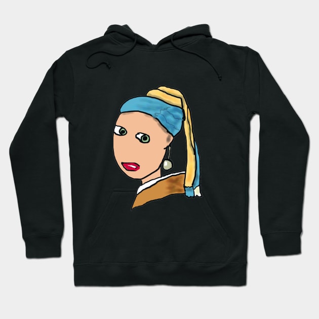 Girl With A Pearl Earring Hoodie by Mark Ewbie